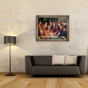 Tablou inramat - Francois Puget - Societatea Muzicala, 60 x 80 cm - Img 2