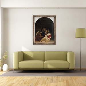 Tablou inramat - Frans van Mieris - Vizita doctorului, 60 x 80 cm - Img 2