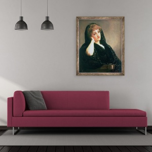 Tablou inramat - Frederic Leighton - Amintiri, 50 x 60 cm - Img 2
