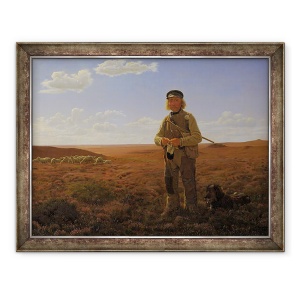 Tablou inramat - Frederik Vermehren - Un pastor Iutlanda pe mauri, 70 x 90 cm