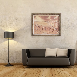 Tablou inramat - Gabriele Bella - Laguna inghetata in 1708, 60 x 80 cm - Img 2