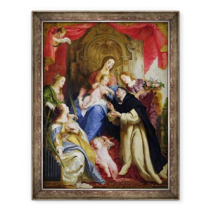 Tablou inramat - Gaspar de Crayer - Fecioara care oferea Rozariul Sfantului Dominic, 60 x 80 cm