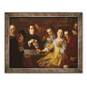 Tablou inramat - Gaspare Traversi - Petrecerea cu cardul, 70 x 90 cm