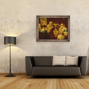 Tablou inramat - Gaspare Traversi - scoala de Lucru, 60 x 80 cm - Img 2