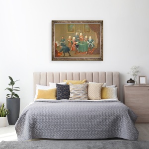 Tablou inramat - Gawen Hamilton - Fratii Clarke cu alti domni Luand vin, 70 x 90 cm - Img 3