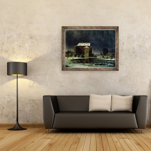 Tablou inramat - George Emil Libert - Casa bantuita in zapada, 60 x 80 cm - Img 2