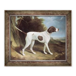 Tablou inramat - George Garrard - Portretul unui ficat si pointer alb, 50 x 60 cm