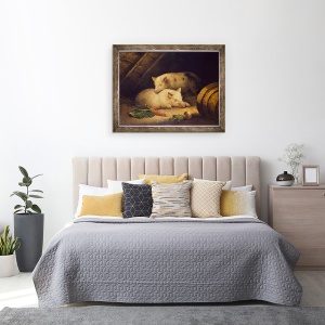 Tablou inramat - George Morland - Porci, 70 x 90 cm - Img 3