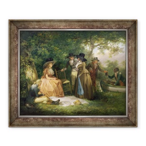 Tablou inramat - George Morland - Retrecutul pescarului, 50 x 60 cm