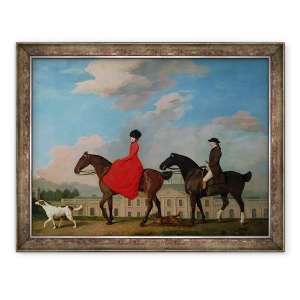 Tablou inramat - George Stubbs - John si Sophia Musteri calarind la Colwick Hall, 60 x 80 cm