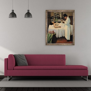 Tablou inramat - Georges Chicotot - Prima incercare de a trata cancerul cu raze X de catre doctorul Chicotot, 50 x 60 cm - Img 2