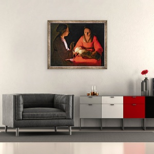 Tablou inramat - Georges de la Tour - Copilul Nou Nascut, 50 x 60 cm - Img 2