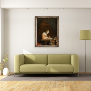 Tablou inramat - Gerard ter Borch - Femeie Scrierea unei scrisori, 70 x 90 cm - Img 2