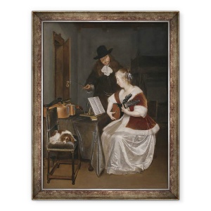 Tablou inramat - Gerard ter Borch - Lectia de muzica, 70 x 90 cm
