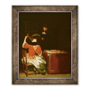 Tablou inramat - Gerard ter Borch - Lectie de, 50 x 60 cm