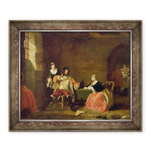 Tablou inramat - Gilbert Stuart Newton - Capitanul Macheath a fost sustinut de Polly si Lucy in Opera Cersetorilor, 50 x 60 cm