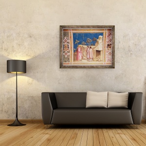 Tablou inramat - Giotto di Bondone - Ioachim printre pastori, 70 x 90 cm - Img 2