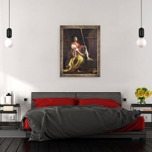 Tablou inramat - Giovanni Baglione - Clio, Muza istoriei, 70 x 90 cm - Img 3
