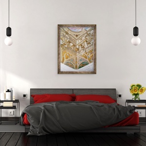 Tablou inramat - Giovanni Battista Carlone - Trompe loeil din tavanul Salle des Fetes, 70 x 90 cm - Img 3