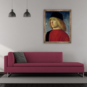 Tablou inramat - Giovanni Bellini - Portretul unui tanar senator, 50 x 60 cm - Img 2