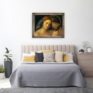 Tablou inramat - Giovanni Bellini - Tanara femeie la toaleta ei, detaliu al fetei, 70 x 90 cm - Img 3