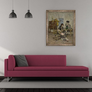 Tablou inramat - Giovanni Boldini - Un chitarist, 50 x 60 cm - Img 2