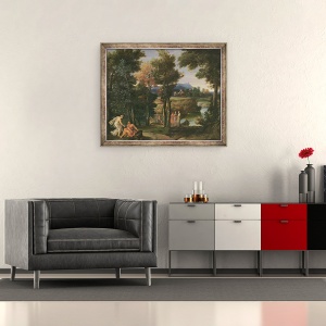Tablou inramat - Giovanni Francesco Grimaldi - peisaj, 50 x 60 cm - Img 2