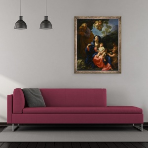 Tablou inramat - Giovanni Odazzi - Restul in zbor spre Egipt, 50 x 60 cm - Img 2