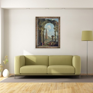 Tablou inramat - Giovanni Paolo Pannini - Ruine, 70 x 90 cm - Img 2