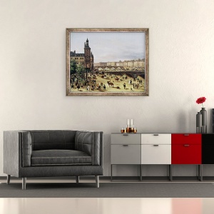 Tablou inramat - Giuseppe Canella - Piata de Flori, 50 x 60 cm - Img 2