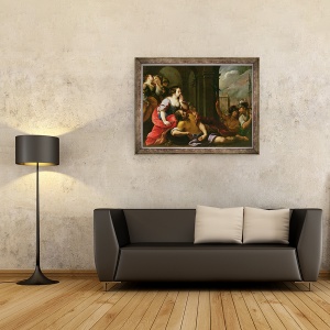 Tablou inramat - Giuseppe Nuvolone - Samson si Dalila, 60 x 80 cm - Img 2