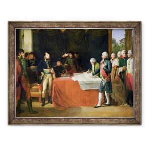 Tablou inramat - Guillaume Lethiere - Preliminarii Pacii semnate la Leoben, 17 aprilie 1797, 60 x 80 cm