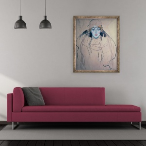Tablou inramat - Gustav Klimt - Capul unei femei, 50 x 60 cm - Img 2