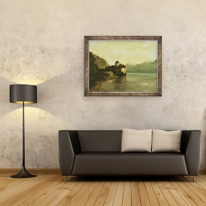 Tablou inramat - Gustave Courbet - Chateau de Chillon, 60 x 80 cm - Img 2