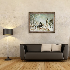 Tablou inramat - Gustave Courbet - Moartea cerb, 60 x 80 cm - Img 2