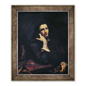 Tablou inramat - Gustave Courbet - Omul cu centura de piele. Portretul Artistului, 70 x 85 cm