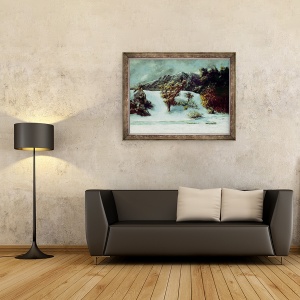 Tablou inramat - Gustave Courbet - Peisaj de iarna cu Dents Du Midi, 60 x 80 cm - Img 2