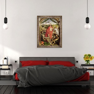 Tablou inramat - Hans Memling - invierea, panoul central din Triptic al invierii, 60 x 80 cm - Img 3