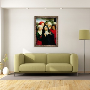 Tablou inramat - Hans Memling - Sfintele Femei si Sfantul Ioan, panoul din dreapta al Depozitiei Diptych, 60 x 80 cm - Img 2