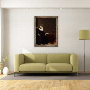 Tablou inramat - Hendrick Gerritsz Pot - Portretul unei femei, 60 x 80 cm - Img 2