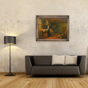 Tablou inramat - Hendrik Martensz Sorgh - Kitchen Interior, 60 x 80 cm - Img 2