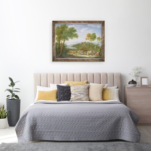 Tablou inramat - Hendrik van Lint - Un peisaj italian extins cu un sacrificiu, 70 x 90 cm - Img 3
