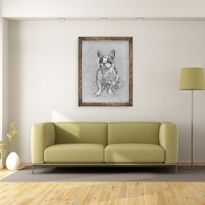 Tablou inramat - Henri de Toulouse-Lautrec - Bouboule, buldogul doamnei Palmyre de la La Souris, 70 x 90 cm - Img 2
