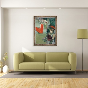 Tablou inramat - Henri de Toulouse-Lautrec - Opera Messalina la Bordeaux Messaline coboara lescalier bordé de figurants, 70 x 90 cm - Img 2