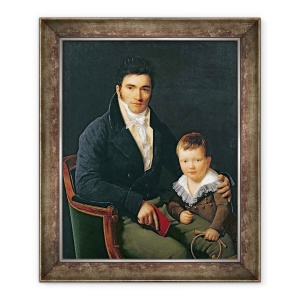 Tablou inramat - Henri Francois Riesener - Portret De Membru al Familiei Barbet cu Fiul Sau, 70 x 85 cm