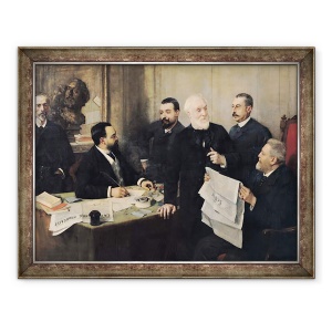 Tablou inramat - Henri Gervex - Consiliul de administratie al La Republique Francaise, 60 x 80 cm