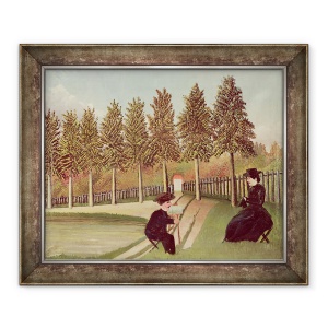 Tablou inramat - Henri J.F. Rousseau - Artistul Pictandu-si sotia, 50 x 60 cm