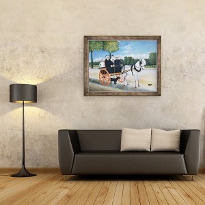 Tablou inramat - Henri J.F. Rousseau - Capcana batranului Junier, 60 x 80 cm - Img 2