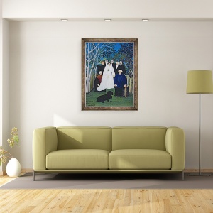 Tablou inramat - Henri J.F. Rousseau - Petrecerea de nunta, 70 x 90 cm - Img 2
