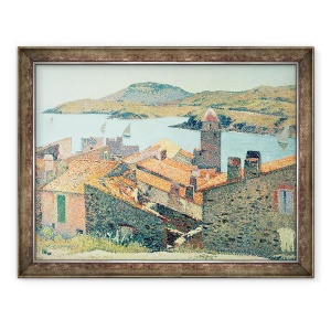 Tablou inramat - Henri Martin - Acoperisuri rosii la Collioure, 70 x 90 cm
